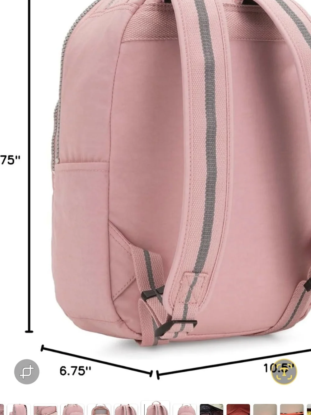 Kipling Pink Seoul IX Backpack w/ Anna  Monkey Charm NWT